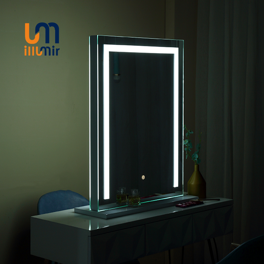 illumir led vanity mirror in dark room