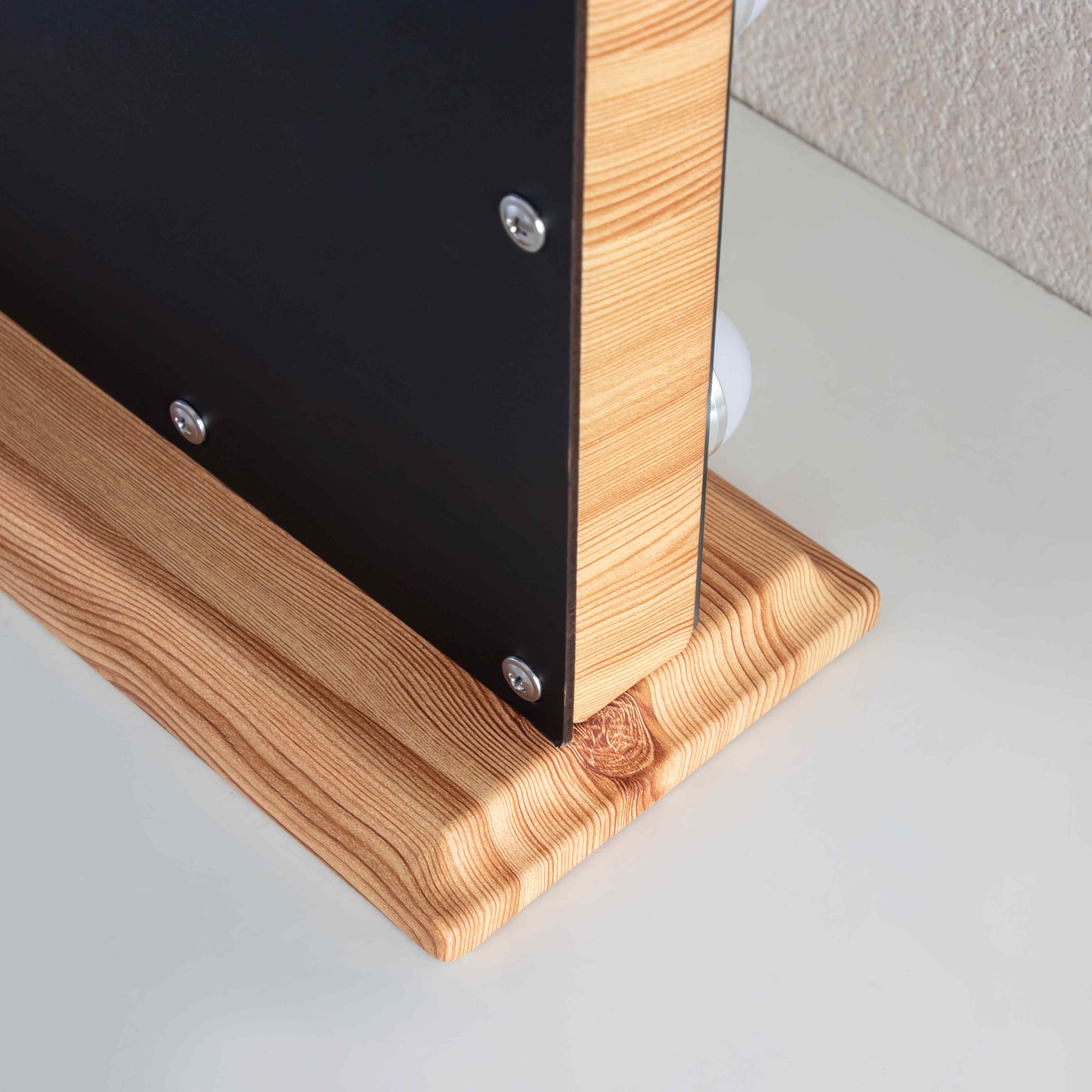 Hollywood LED Mirror 1003-04-A, Aluminum/Wood, Dimmable, 3000K-6000K